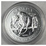 1oz Canada Wood Bison Silver Coin .9999, 2013
