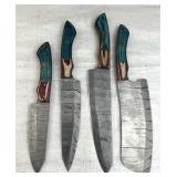 (4) Damascus Steel Chef