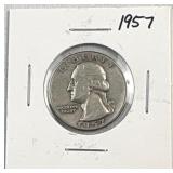 1957 Washington Silver Quarter, US 90% Coin
