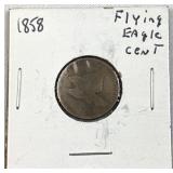 1858 Flying Eagle Cent, 1c Coin