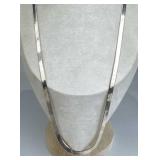 925 Silver Italy Wide Herringbone Chain Necklace