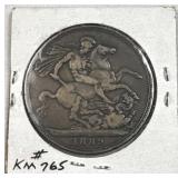 1889 GB Silver Crown, King George Slaying Dragon