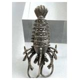 925 Silver Rock Lobster Marcasite Brooch/Pin