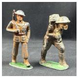 Pair of Vtg. Made in USA Lead Toy Soldiers