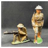 Pair of Vtg. Made in USA Lead Toy Soldiers