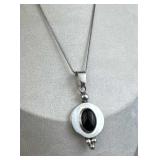 925 Silver Mexico Black Tourmaline Pendant Necklac