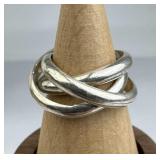 925 Silver 3 Intertwined Band Rolling Ring