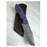 Damascus Steel Fixed Blade Knife w/ Sheath