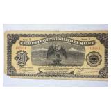 1914 Mexico 20 Pesos Banknote, Series D