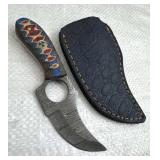 Damascus Steel Fixed Blade Knife w/ Sheath
