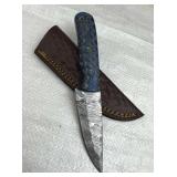 Damascus Steel Fixed Blade Knife w/ Sheath