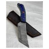 Damascus Steel Fixed Blade Knife w/ Sheath
