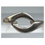 950 Silver Taxco Open Cut-Out Center Cuff Bracelet