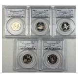 (5) 2004-S PCGS PR69DC State 25c w/ Texas