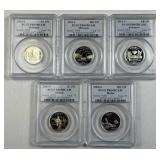(5) 2003-S PCGS PR69DC State 25c Proof Set