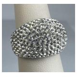 925 Silver Dome Pave-Set Zirconia Cocktail Ring