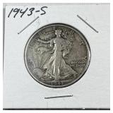1943-S Walking Liberty Silver Half Dollar US 90%