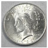 1922 Peace Silver Dollar, Nice Luster 90% Coin