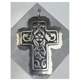 925 Silver Vintage Detailed Swirl & Floral Cross P