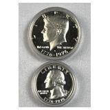 1776-1976 Bicentennial Silver Half + 25c