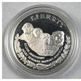 1991 Mt Rushmore Silver Commem Dollar