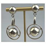 925 Silver Taxco Orb w/ Circular Frame Post Earrin