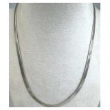 925 Silver Italy Vintage Herringbone Chain Necklac