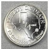 1/4oz Silver TX Liberty or Death Round .999 Fine