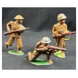 (3) Vintage Lead Toy Soldiers, USA, Good Color