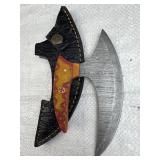 Damascus Steel Fixed Blade Knife w/ Sheath