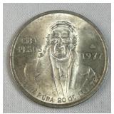1977 Mexico Silver 100 Pesos, Morelos .720