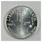 1/2oz Silver TX Liberty or Death Round .999