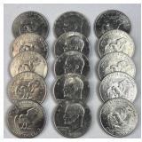 (15) BU Ike Dollars, US $1