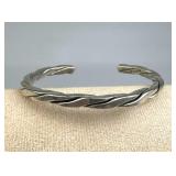 925 Silver Braided Twisted Solid Cuff Bracelet