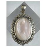 925 Silver Vintage Mother of Pearl Marcasite Penda