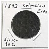 1892 Columbian Expo Silver Half, 50c Coin