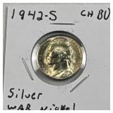 1942-S Silver War Nickel, 5c Coin