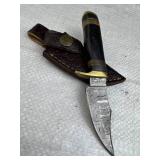 Damascus Steel Fixed Blade Knife w/ Sheath