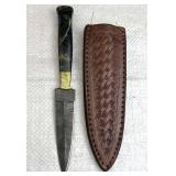 Damascus Steel Fixed Blade Knife w/ Sheath