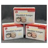 (3) NEW 8x Jeweler's Doublet Loupes in Box