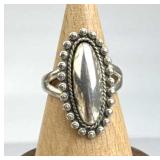 925 Silver Vtg Bell Trading Post Oval Bead Ring