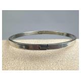925 Silver Taxco Smooth Hinged Bangle Bracelet
