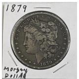 1879 Morgan Silver Dollar, US $1 Coin, 90%