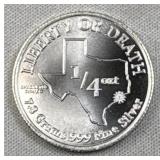 1/4oz Silver TX Liberty or Death Round .999 Fine