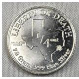 1/4oz Silver TX Liberty or Death Round .999 Fine