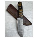 Damascus Steel Fixed Blade Knife w/ Sheath