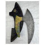 Damascus Steel Fixed Blade Knife w/ Sheath