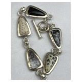 925 Silver Whitney Kelly Jasper & Blk Gem Bracele