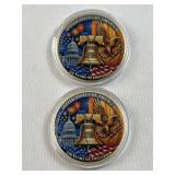 Pair of Novelty USA 250th Medals in Color