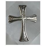 925 Silver Vintage Textured Cross Brooch/Pin
